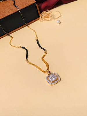 Latest gold plated american diamond mangalsutra 6