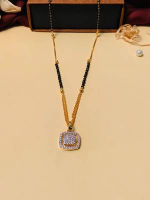 Latest gold plated american diamond mangalsutra 8