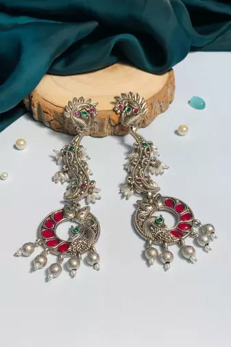 Graceful high quality german silver earrings