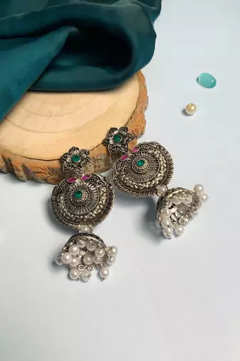 Graceful high quality german silver earrings