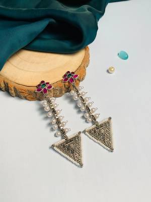 Graceful high quality german silver earrings 1