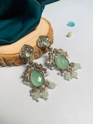 Graceful high quality german silver earrings 1