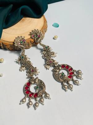 Graceful high quality german silver earrings 1