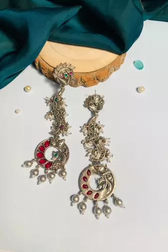 Graceful high quality german silver earrings