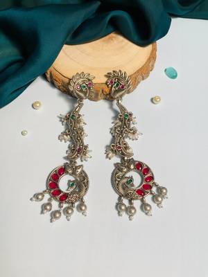Graceful high quality german silver earrings 4