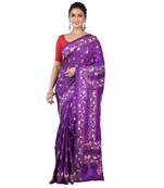 Aishani Collection Hand Embroidery Kantha Stitch Handloom Saree with bp (Pink)