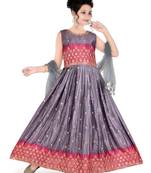 Aura pura crepe long grown kids dress with net dupatta