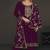 Women Purple Velvet with Embroidery Sequence Work Unstitched Suit