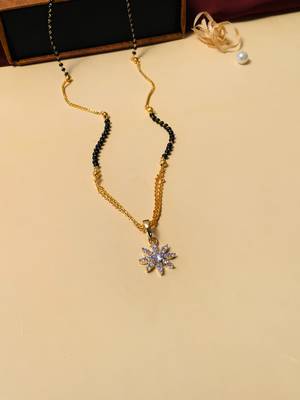 Latest gold plated american diamond mangalsutra 3