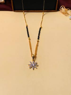 Latest gold plated american diamond mangalsutra 4
