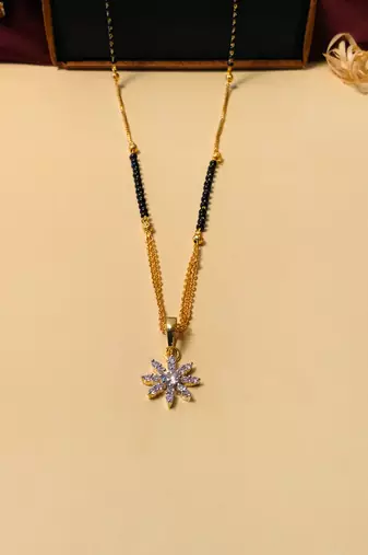 Latest gold plated american diamond mangalsutra