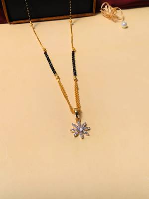 Latest gold plated american diamond mangalsutra 5