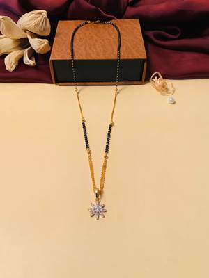 Latest gold plated american diamond mangalsutra 1