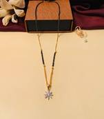 Latest gold plated american diamond mangalsutra