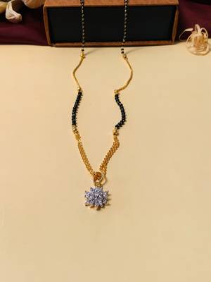 Latest gold plated american diamond mangalsutra 3