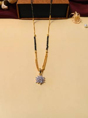 Latest gold plated american diamond mangalsutra 4