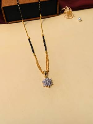 Latest gold plated american diamond mangalsutra 5