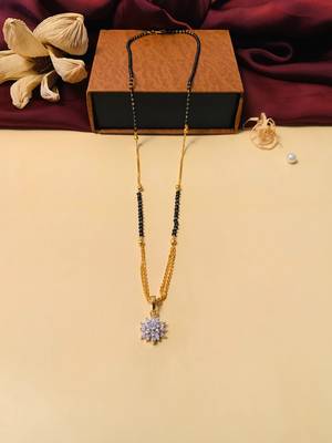 Latest gold plated american diamond mangalsutra 1