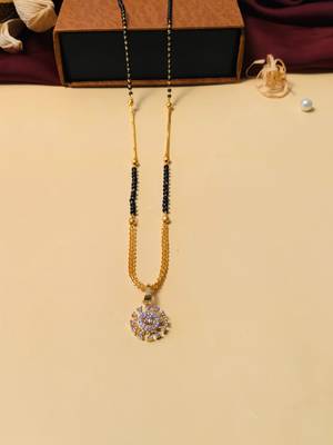 Latest gold plated american diamond mangalsutra 3