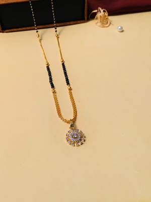 Latest gold plated american diamond mangalsutra 1