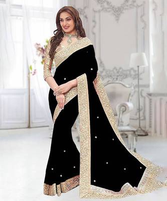 Valam Prints Jacquard Silk Black Saree 5