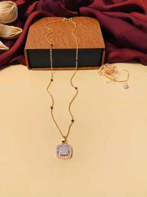 Latest gold plated american diamond mangalsutra 3