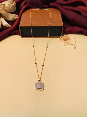Latest gold plated american diamond mangalsutra 1