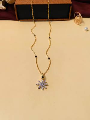 Latest gold plated american diamond mangalsutra 3