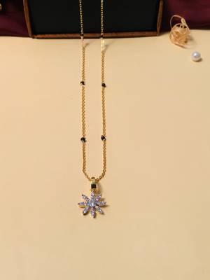 Latest gold plated american diamond mangalsutra 4