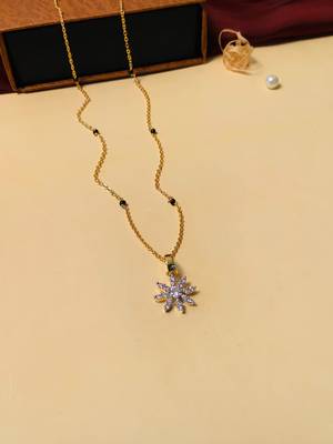 Latest gold plated american diamond mangalsutra 5