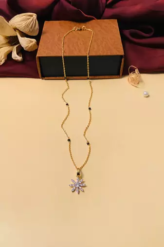 Latest gold plated american diamond mangalsutra