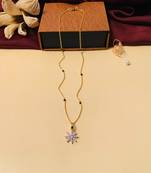 Latest gold plated american diamond mangalsutra