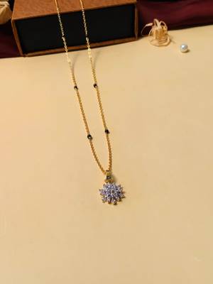 Latest gold plated american diamond mangalsutra 3