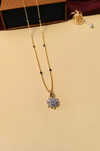 Latest gold plated american diamond mangalsutra