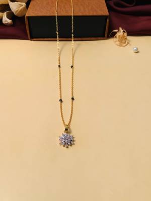 Latest gold plated american diamond mangalsutra 4