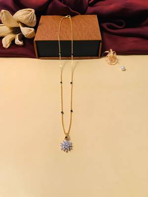 Latest gold plated american diamond mangalsutra 5