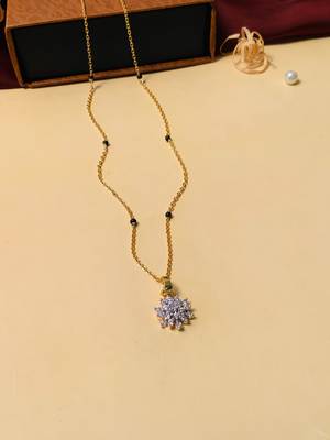 Latest gold plated american diamond mangalsutra 1
