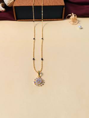Latest gold plated american diamond mangalsutra 3