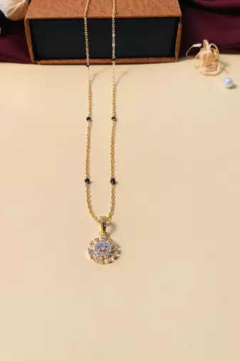 Latest gold plated american diamond mangalsutra