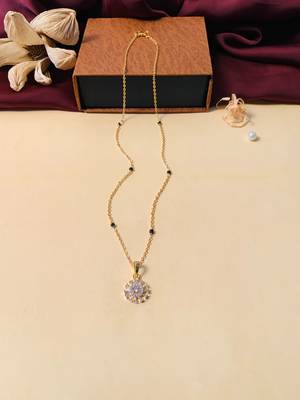 Latest gold plated american diamond mangalsutra 5