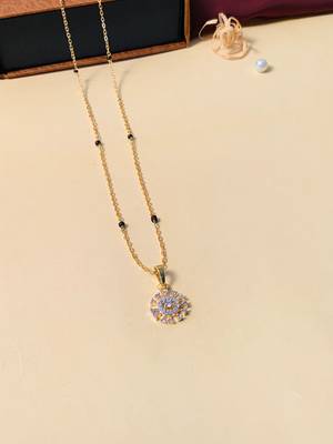 Latest gold plated american diamond mangalsutra 6