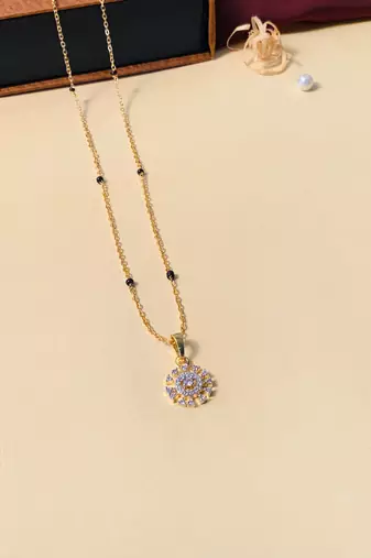 Latest gold plated american diamond mangalsutra