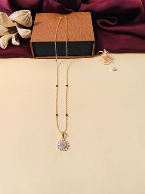 Latest gold plated american diamond mangalsutra 1
