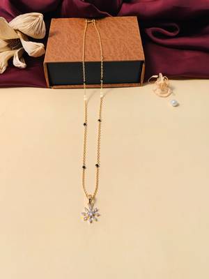 Latest gold plated american diamond mangalsutra 4