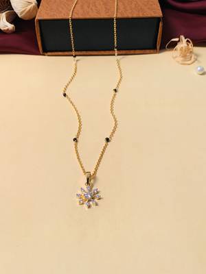 Latest gold plated american diamond mangalsutra 6