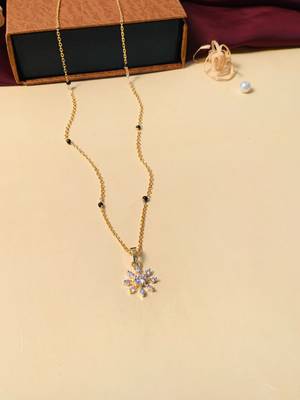 Latest gold plated american diamond mangalsutra 7