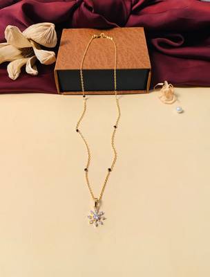 Latest gold plated american diamond mangalsutra 1