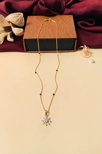 Latest gold plated american diamond mangalsutra