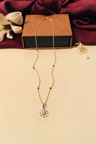 Latest gold plated american diamond mangalsutra