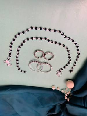 Set of 6 silver plated anklet & adjustable toe ring 4